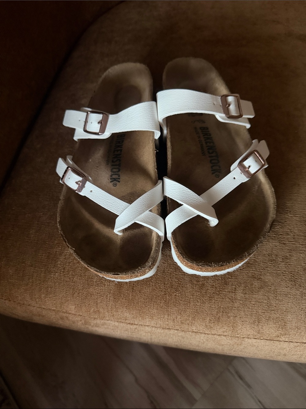 Birkenstock Women’s White Strappy Double-Buckle Sandals